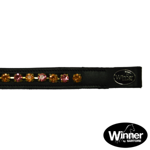 Frontalino Winner con strass Arancio/Fucsia
